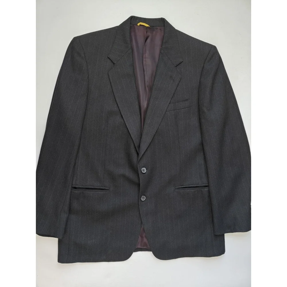Kuppenheimer Mens Vintage Wool Sport Coat 41R Charcoal Stripe USA Made N606